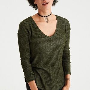 AE Soft & Sexy Ribbed Long Sleeve T-Shirt Olive S
